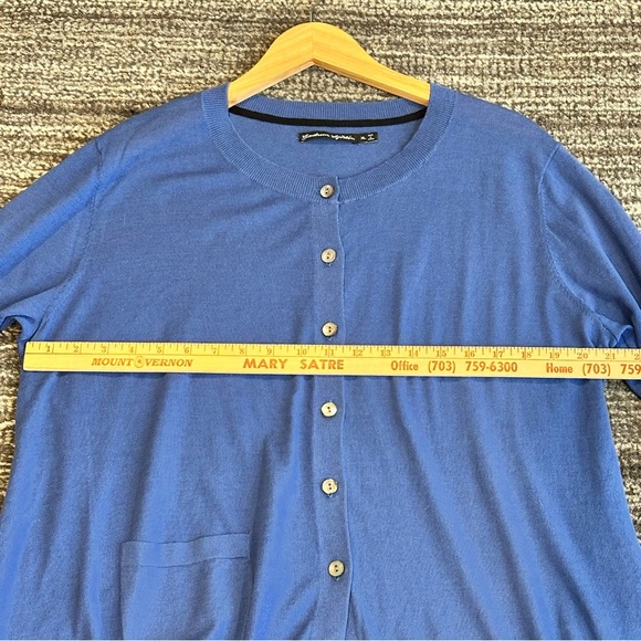 Gudrun Sjoden Cotton Cardigan Sweater Size XL Periwinkle Blue Lightweight Spring - Picture 6 of 9